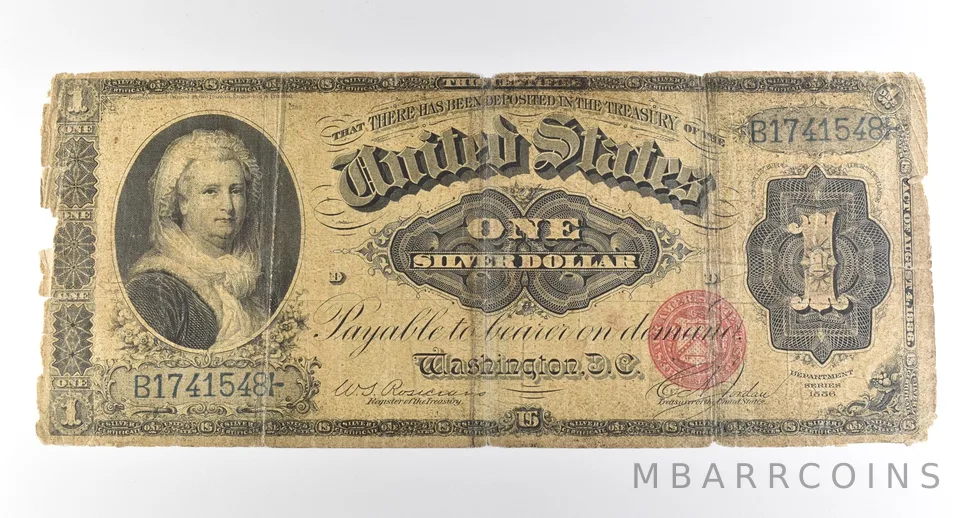 1886 $1 Silver Certificate Large Note Red Seal *3737