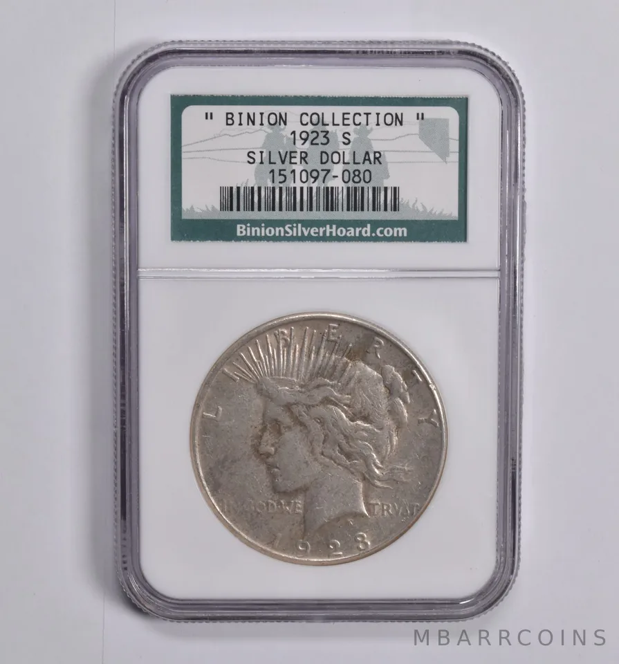 1923-S Peace Dollar Binion Silver Hoard - Binion Collection - NGC
