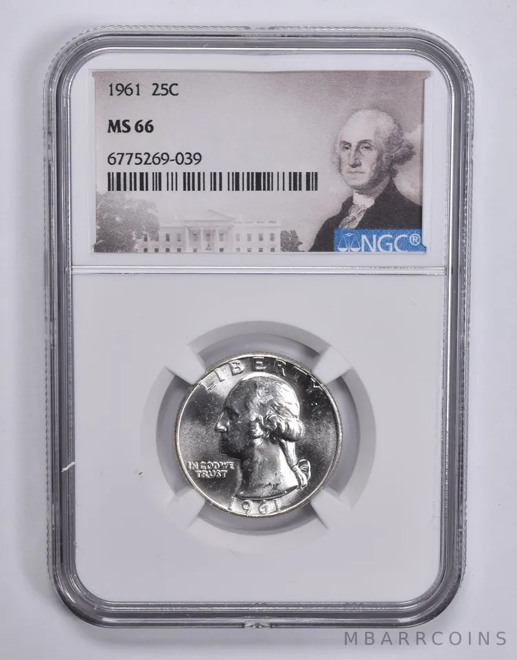 1961 Washington Quarter MS66 NGC Special Lbl