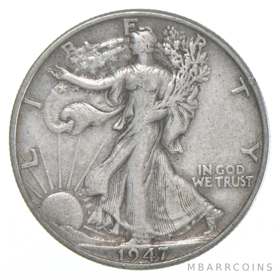 1947 XF Walking Liberty Half Dollar 90% Silver