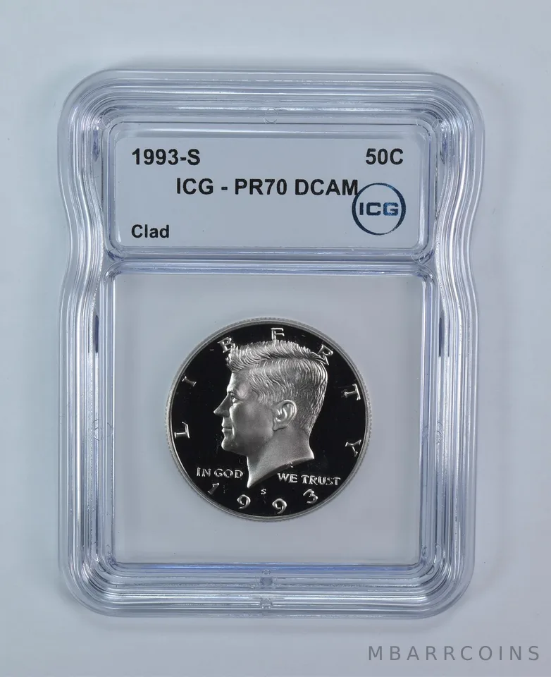1993-S Kennedy Half Dollar CLAD PR70 DCAM ICG