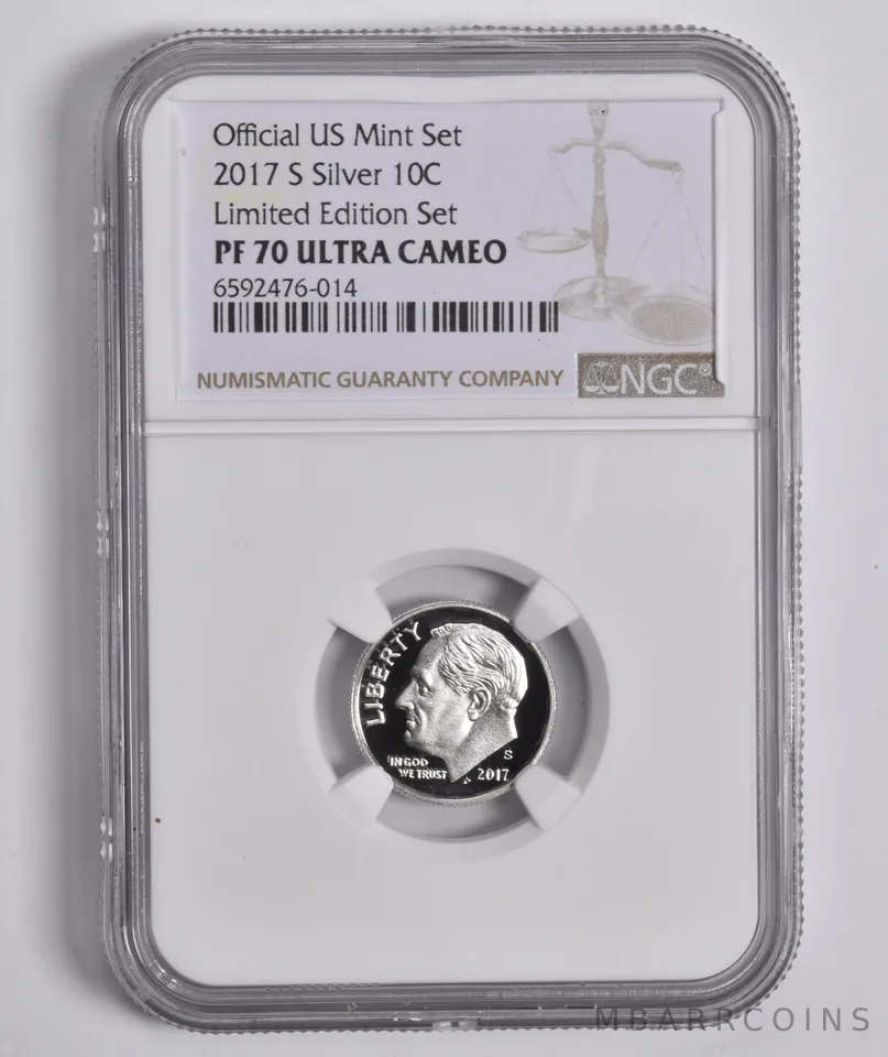 2017-S Silver Roosevelt Dime Limited Edition PF70 UCAM NGC BROWN Lbl