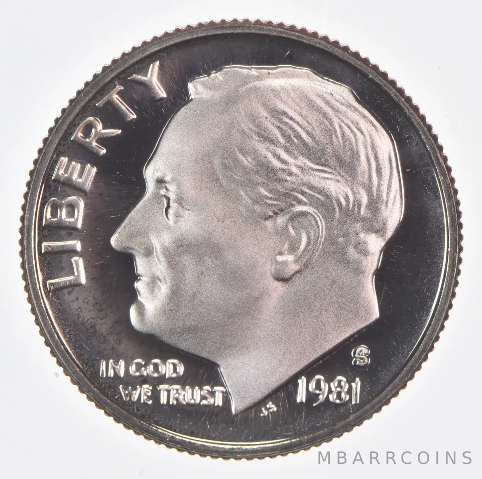 1981-S Roosevelt Dime TYPE 2 CLAD Proof