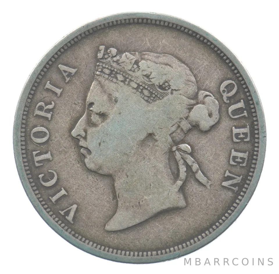 1896 Straits Settlements 50 Cents Queen Victoria *3485