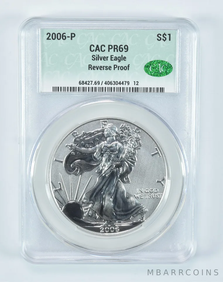 2006-P American Silver Eagle Reverse Proof PR69 CAC CACg