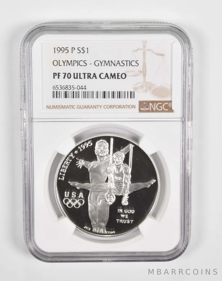 1995-P Commemorative $1 Olympics Gymnastics PF70 NGC Brown Label