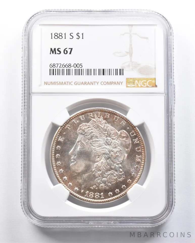 1881-S Morgan Silver Dollar MS67 NGC *6381