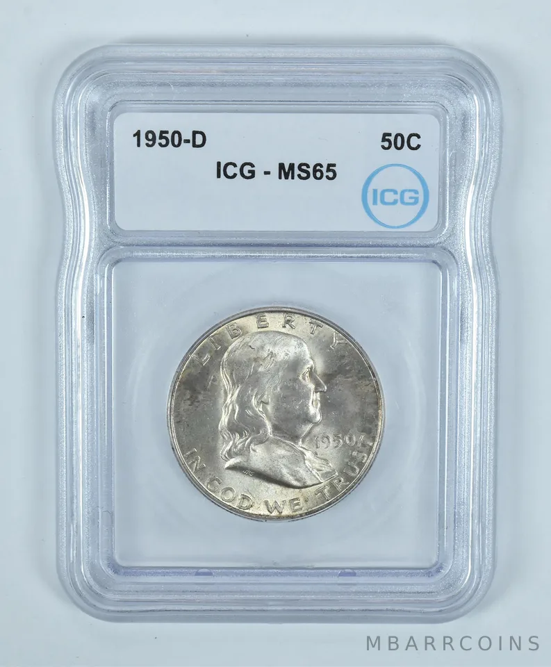 1950-D Franklin Half Dollar MS65 ICG