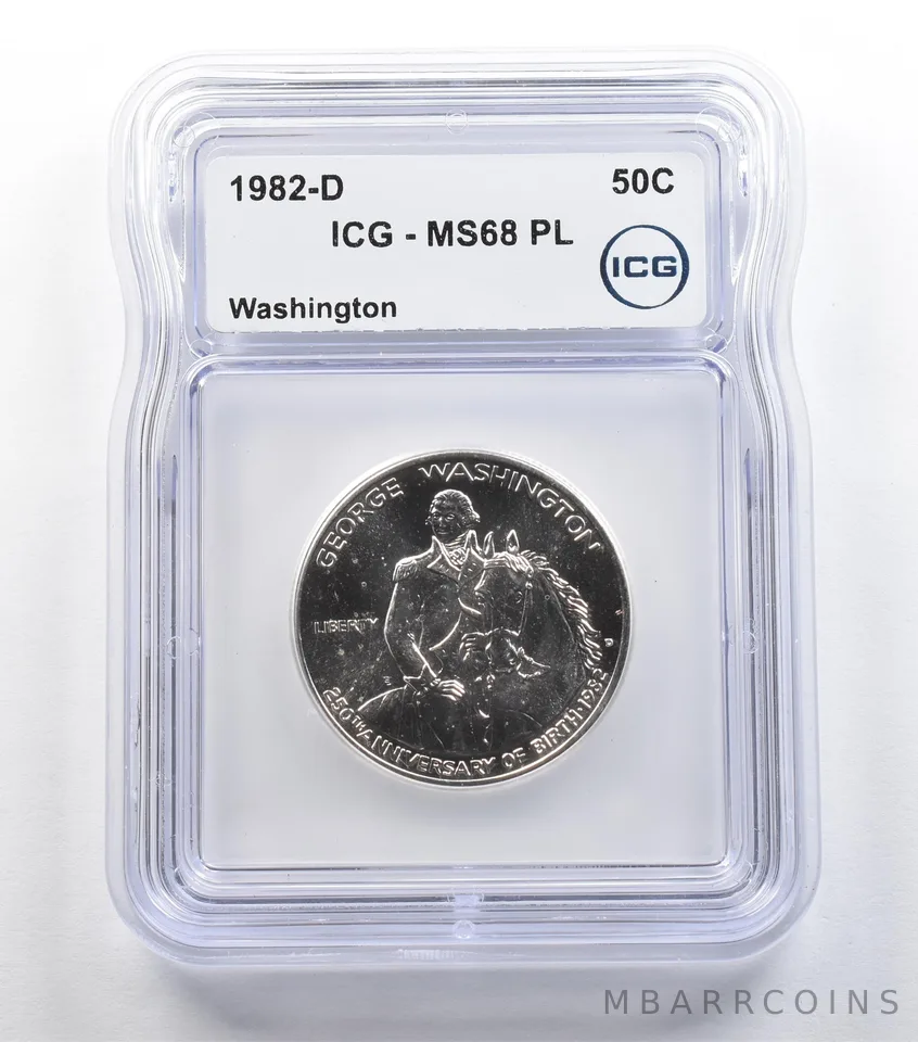1982-D George Washington Commemorative Half Dollar MS68 PL ICG *5430