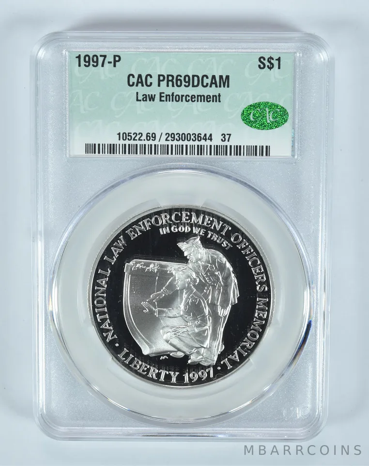 1997-P Law Enforcement Commemorative Silver Dollar PR69 DCAM CAC CACg