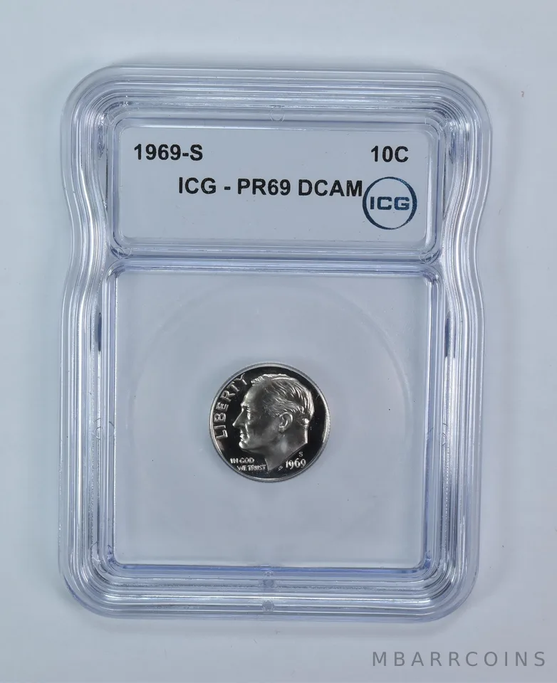 1969-S Roosevelt Dime PR69 DCAM ICG