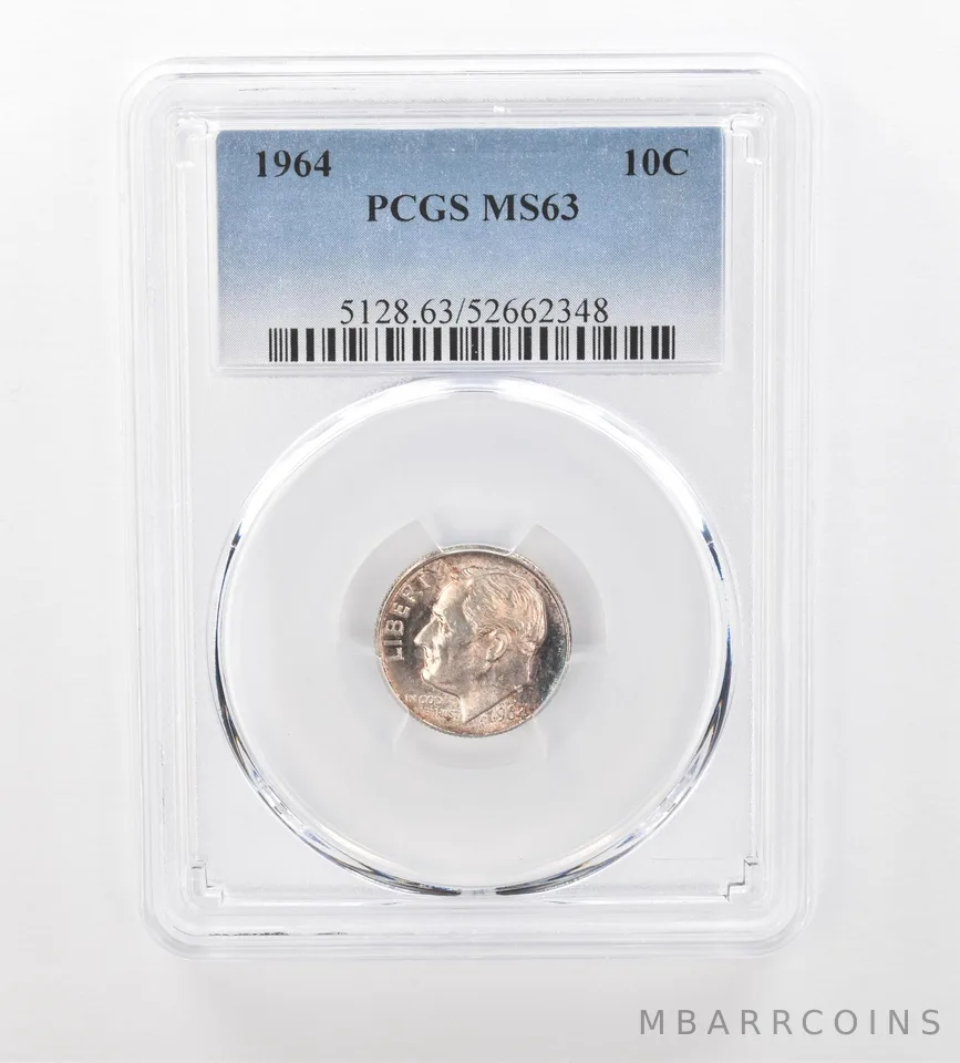 1964 Roosevelt Dime MS63 PCGS Beautiful Tone *1021