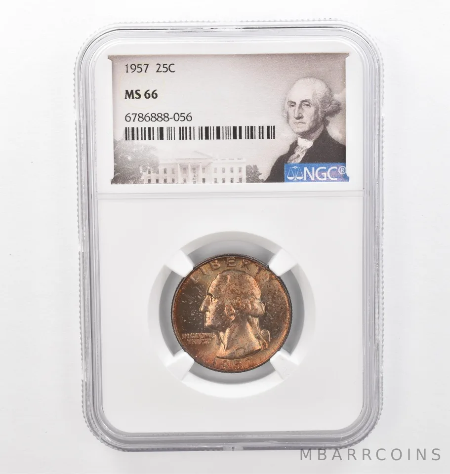1957 Washington Quarter MS66 NGC Beautiful Tone *2315