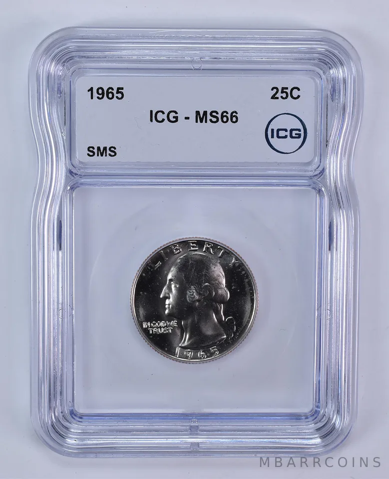 1965 Washington Quarter SMS MS66 ICG