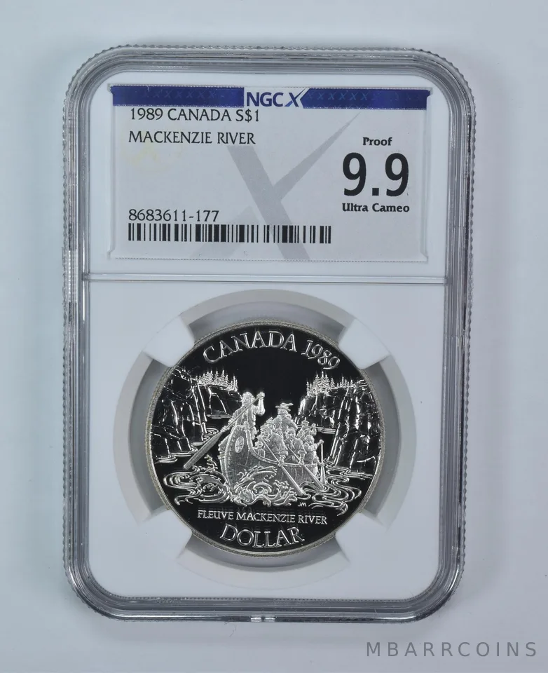 1989 Canada 1 Dollar Silver Mackensie River Proof 9.9 UCAM NGC X NGCX
