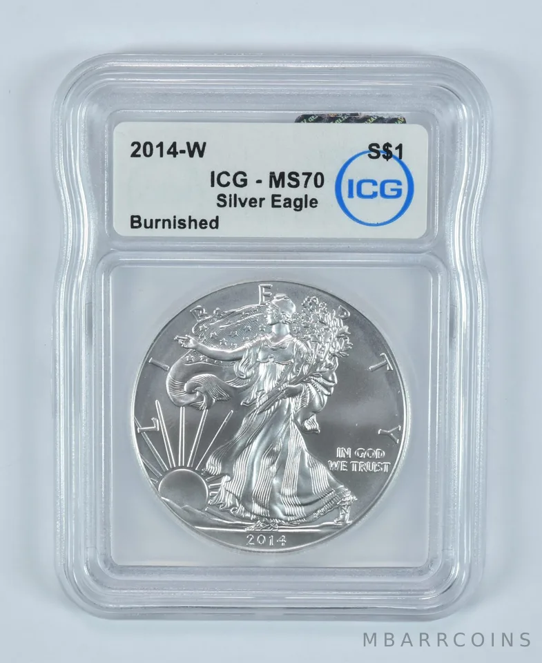 2014-W Burnished Silver Eagle MS70 ICG