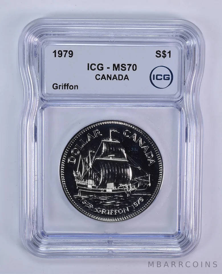 1979 Canada 1 Dollar Silver Griffon MS70 ICG