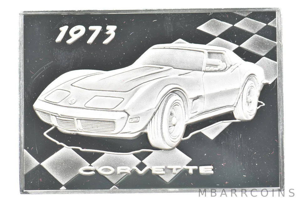 1973 Corvette Silver Art Bar Vintage Car *3259