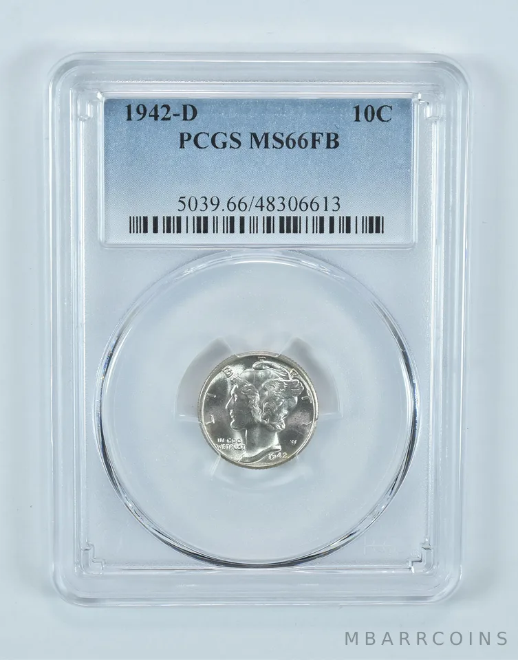 1942-D Mercury Dime MS66 FB PCGS Blue Label