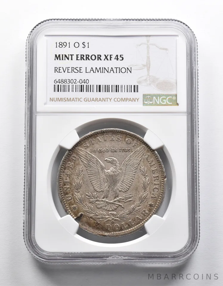 Mint Error XF45 1891-O Morgan Silver Dollar REV Lamination NGC *1981