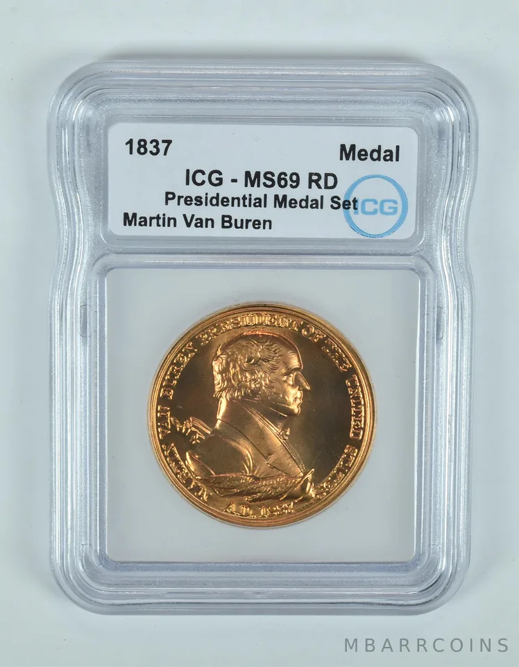 (1837) Presidential Medal Set Martin Van Buren MS69 RD ICG