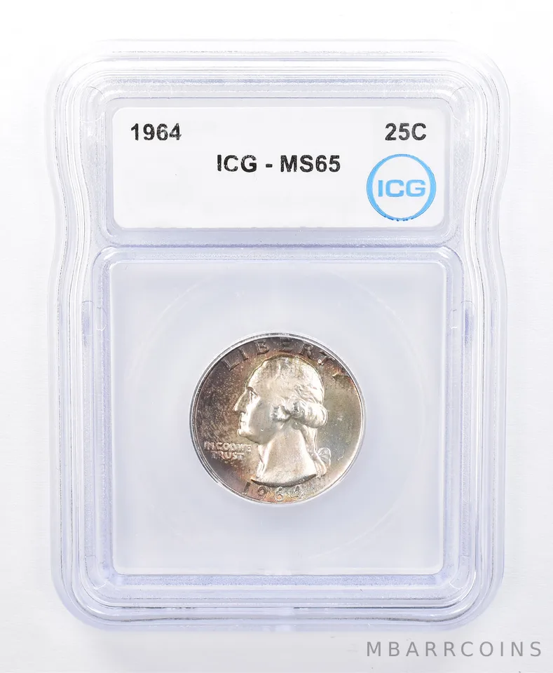 1964 Washington Quarter MS65 ICG Beautiful Tone *8739