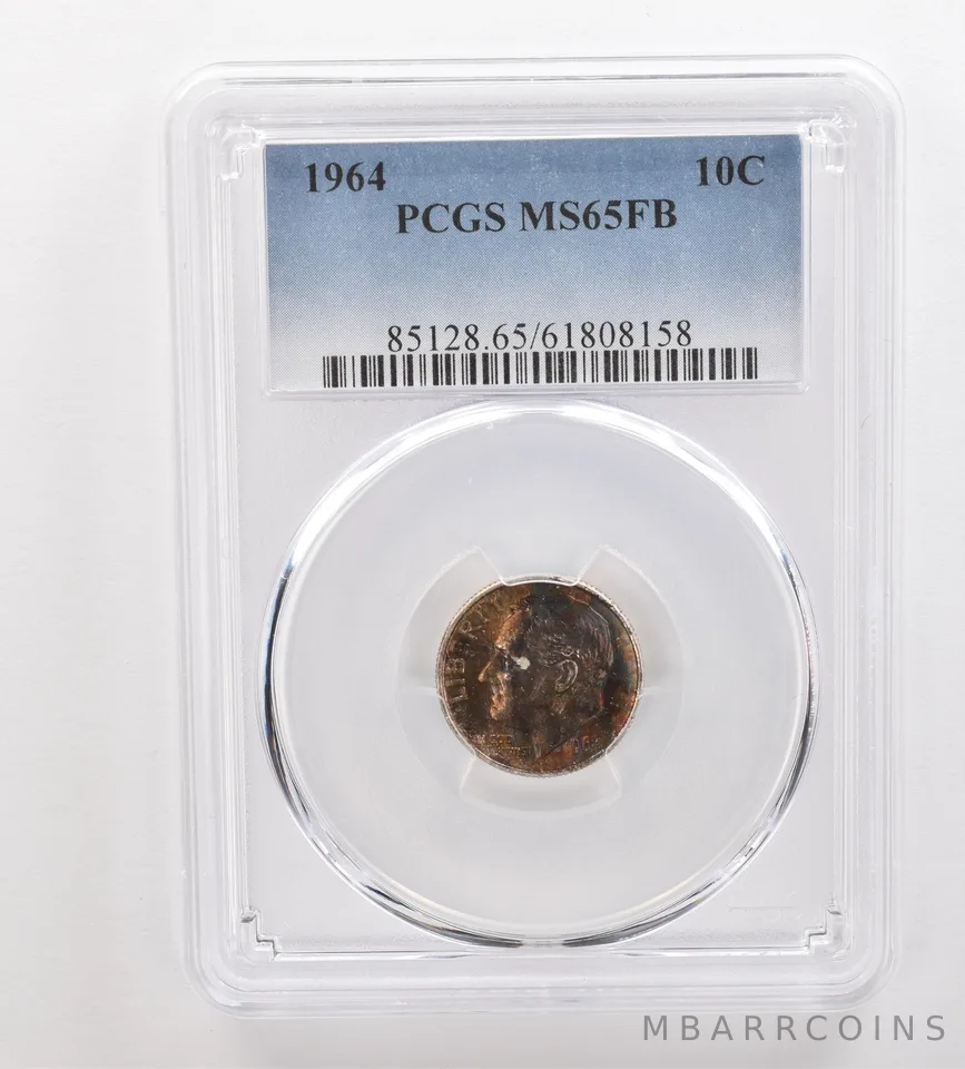 1964 Roosevelt Dime MS65 FB PCGS Beautiful Tone *3309