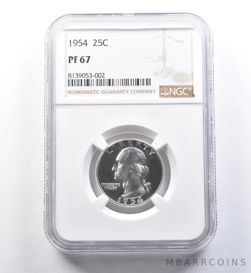 1954 Washington Quarter PF67 NGC Great Contrast - Looks Cam a6011