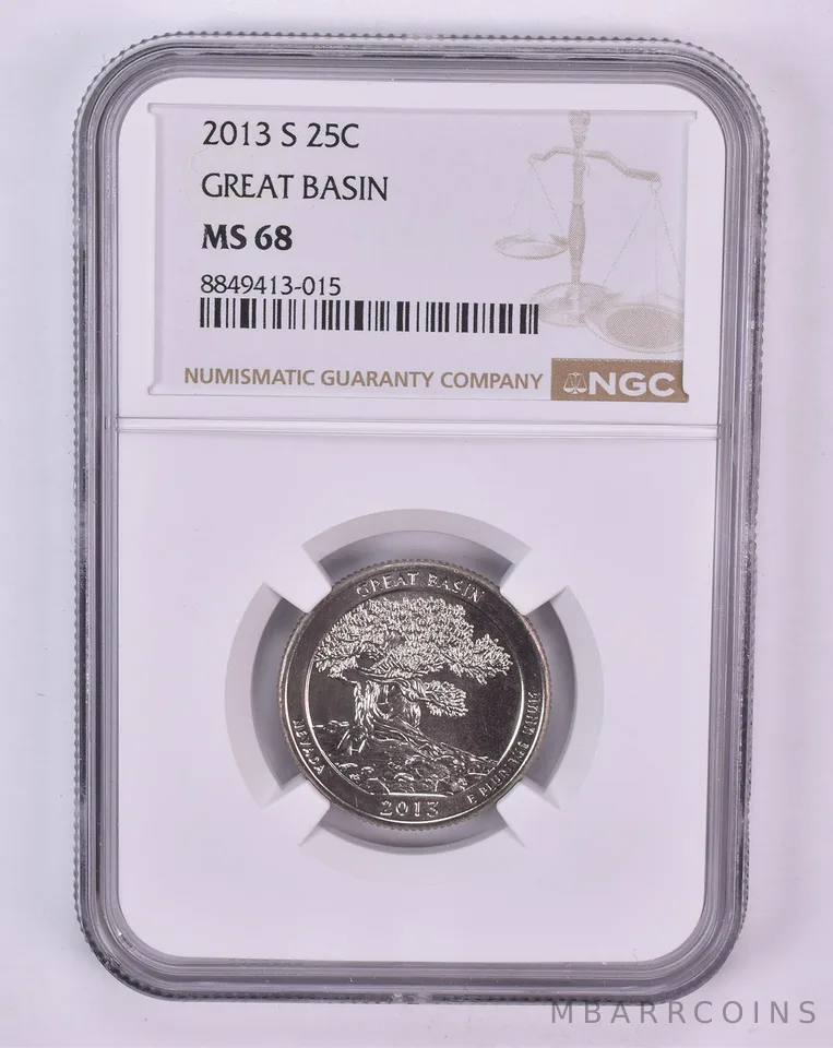 2013-S Washington Quarter Great Basin ATB MS68 NGC Brown Label