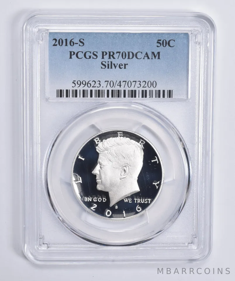 2016-S Kennedy Half Dollar Silver PR70 DCAM PCGS Blue Lbl