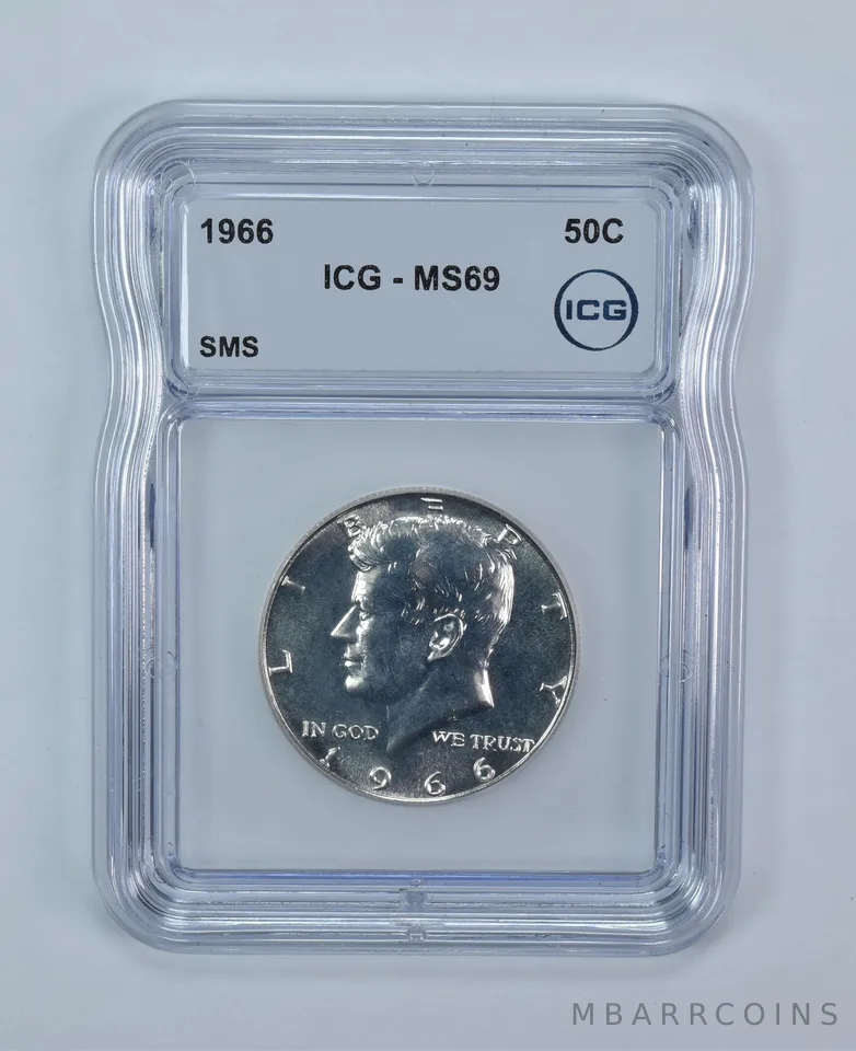 1966 Kennedy Half Dollar SMS MS69 ICG