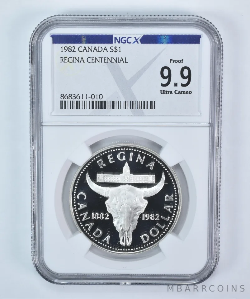 1982 Canada 1 Dollar Silver Regina Centennial Proof 9.9 UCAM NGC X NGCX