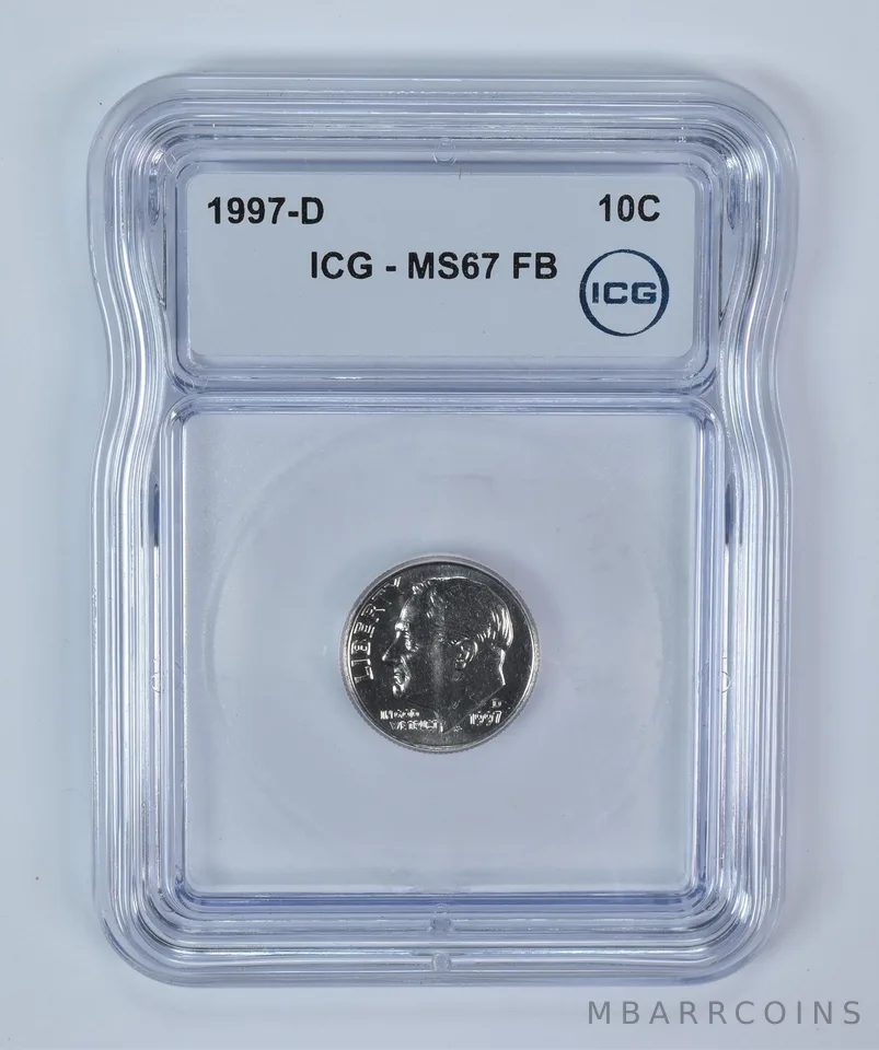 1997-D Roosevelt Dime MS67 FB ICG