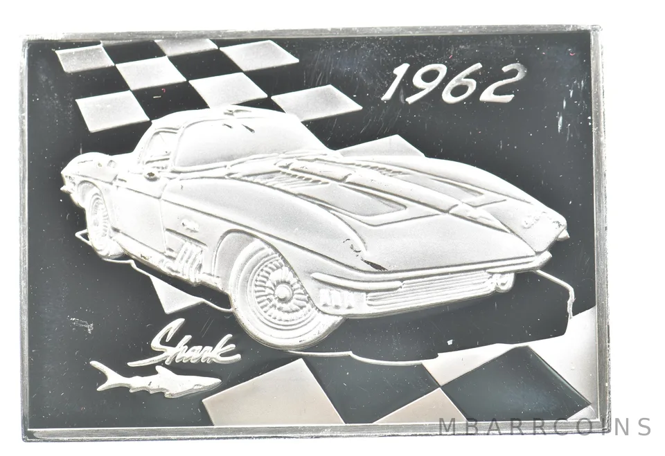 1962 Corvette Silver Art Bar Vintage Car *3271