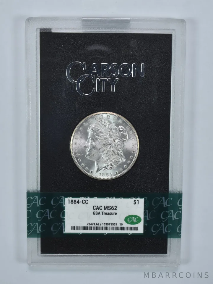 1884-CC Morgan Silver Dollar GSA Treasure MS62 CAC CACg