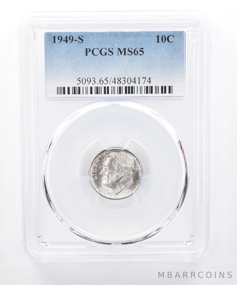 1949-S Roosevelt Dime MS65 PCGS *8383