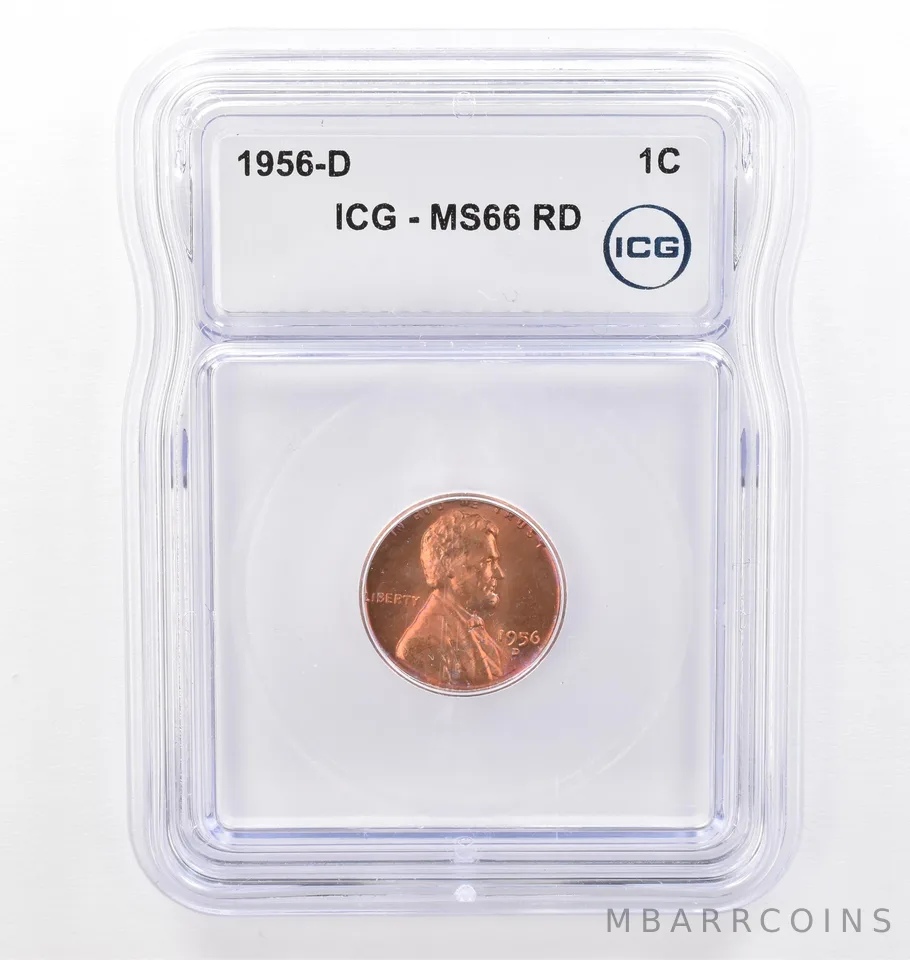 1956-D Lincoln Wheat Cent MS66 RD ICG Beautiful Tone *7722