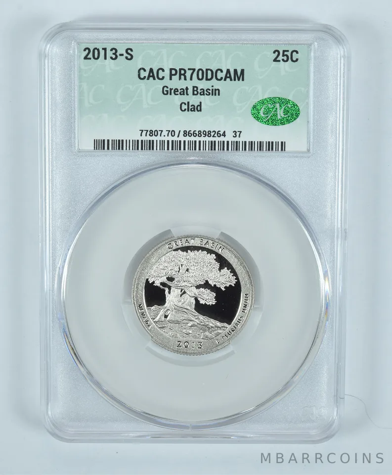 2013-S Washington Quarter Great Basin CLAD ATB PR70 DCAM CAC CACg