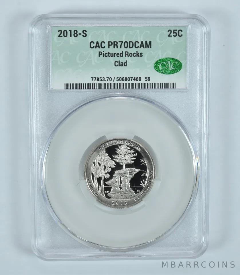 2018-S Washington Quarter Pictured Rocks ATB CLAD PR70 DCAM CAC CACg
