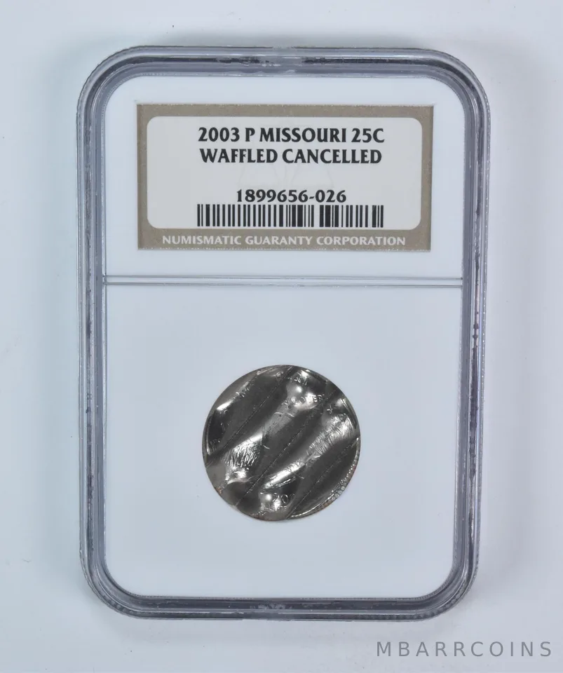 2003-P Washington State Quarter Missouri Waffled Cancelled NGC a5777