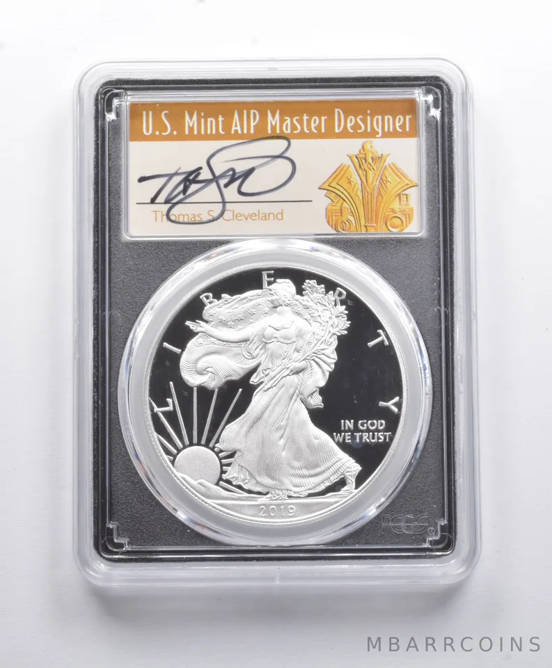 PR70DCAM 2019-W American Silver Eagle FDOI Denver Signed Cleveland PCGS a8834