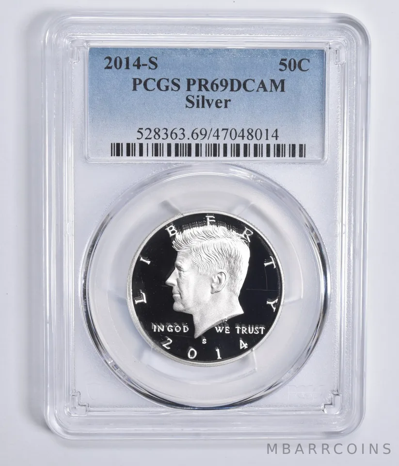 2014-S Kennedy Half Dollar Silver PR69 DCAM PCGS Blue Lbl