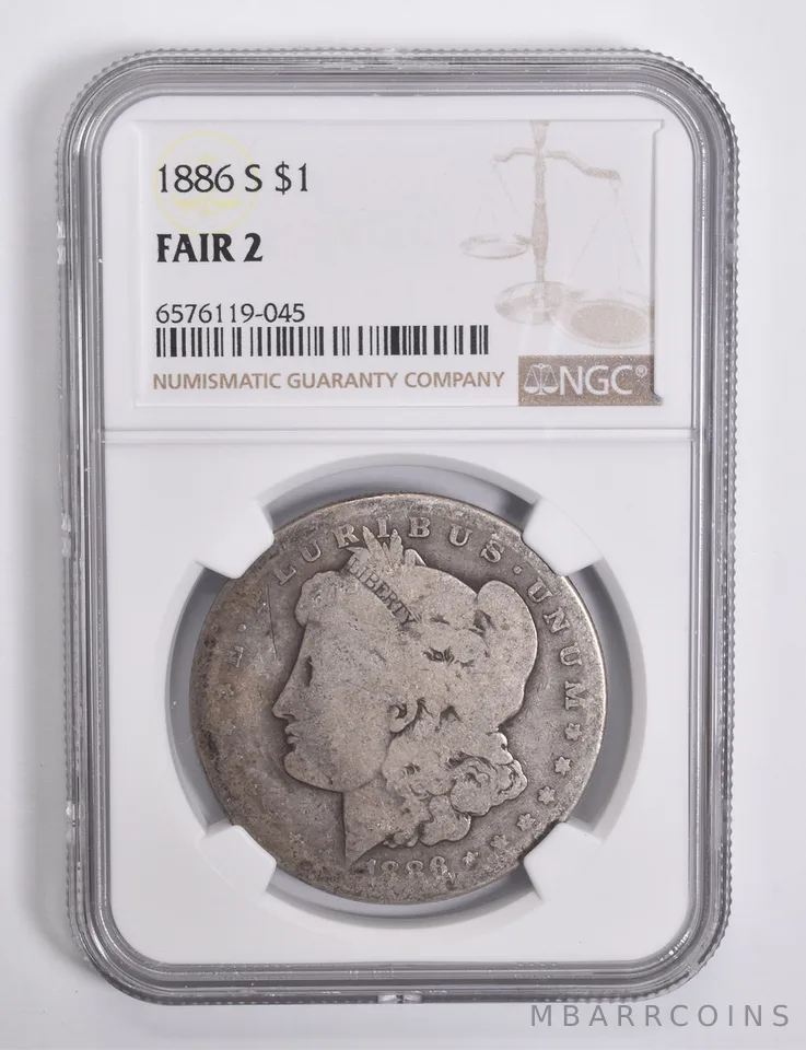 FAIR 2 1886-S Morgan Silver Dollar NGC Lowball Low Ball *4555