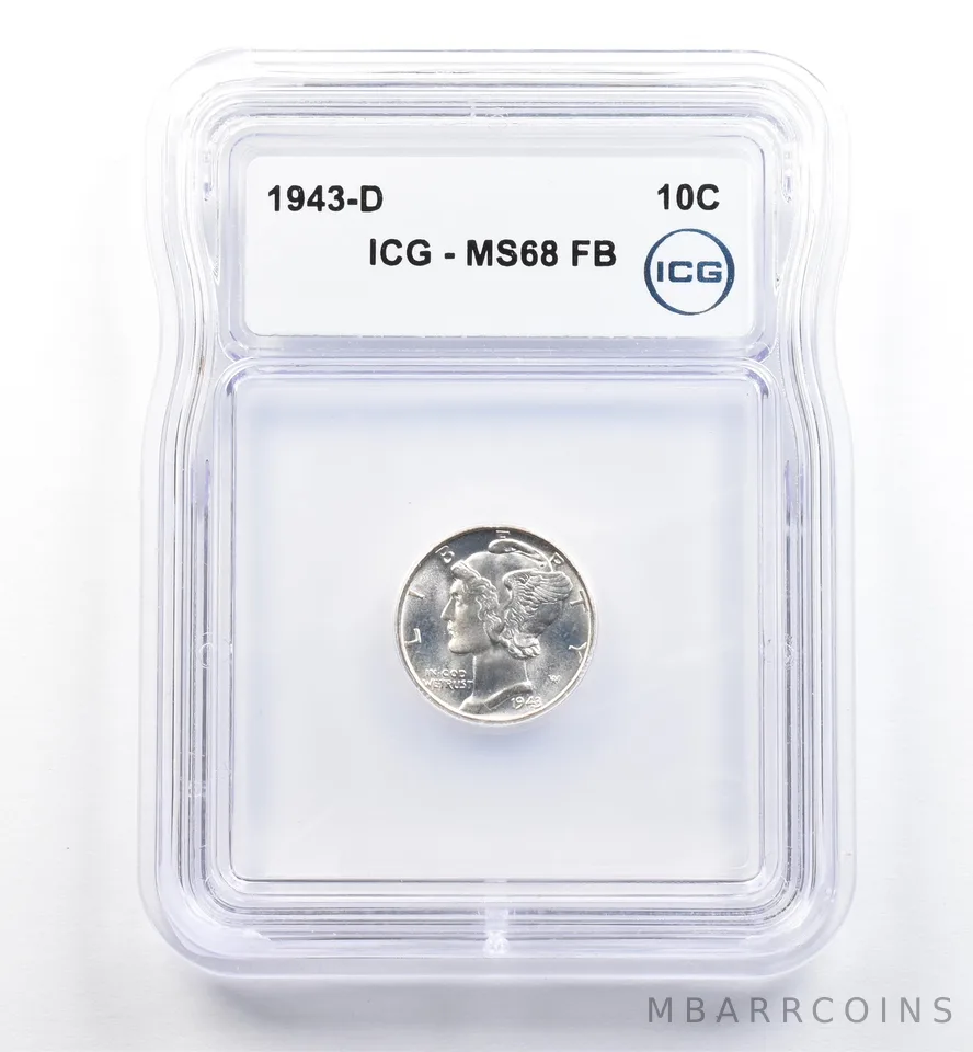 1943-D Mercury Dime MS68 FB ICG *0146