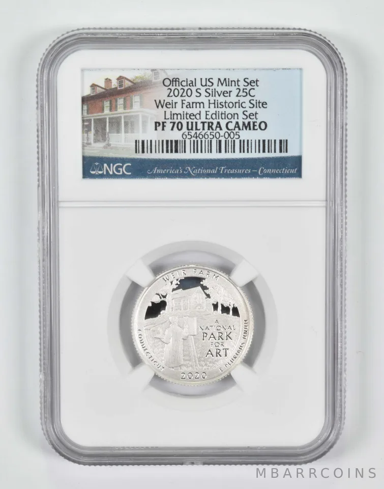 2020-S PF70 Silver Quarter Weir Farm NGC Limited Edition Set