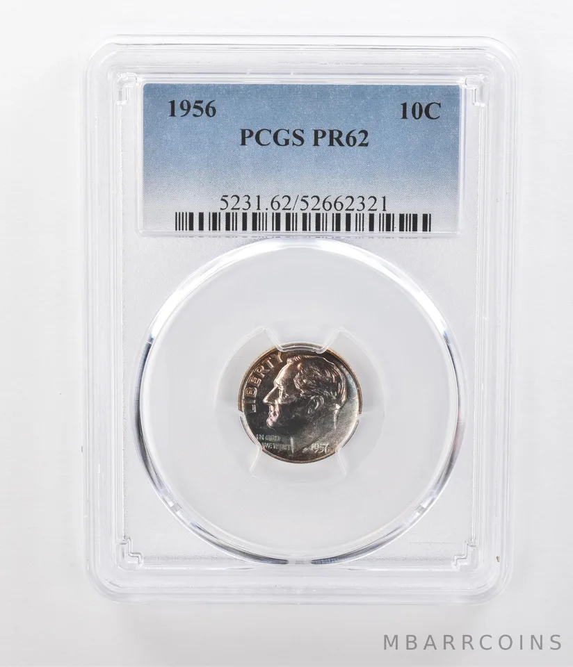 1956 Roosevelt Dime PR62 PCGS Beautiful Tone *1047
