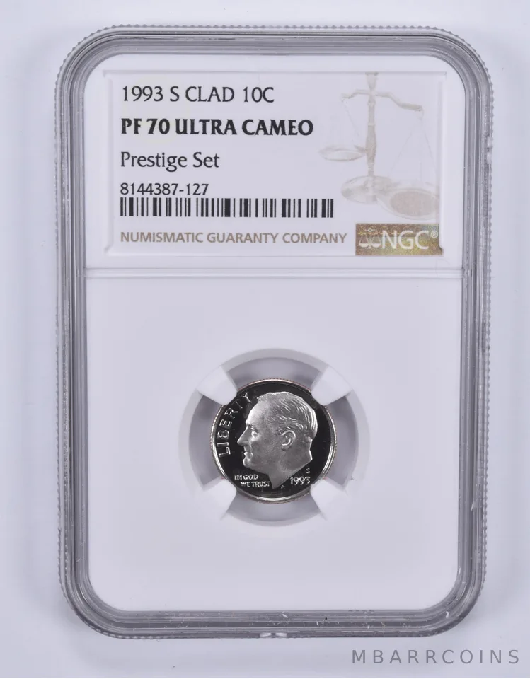 1993-S Roosevelt Dime CLAD Prestige Set PF70 UCAM NGC Brown Label