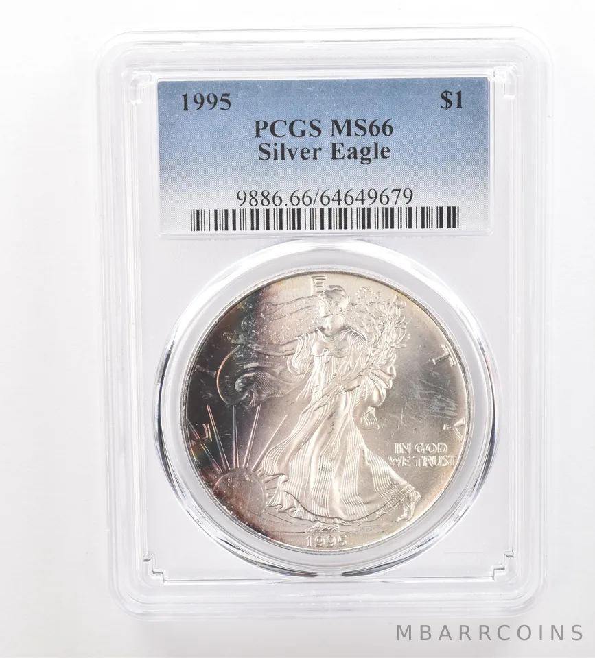 1995 American Silver Eagle MS66 PCGS Beautiful Tone *3345