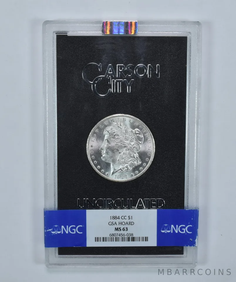 1884-CC Morgan Silver Dollar GSA Hoard MS63 NGC