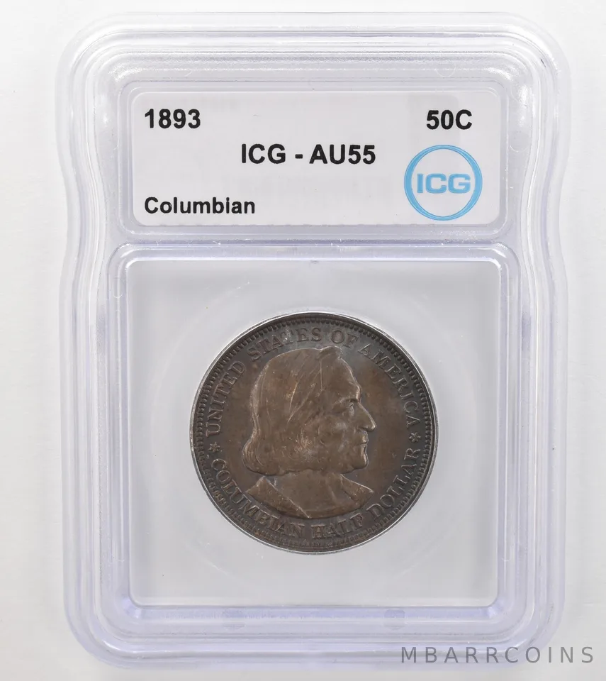 1893 Columbian Exposition Commemorative Half Dollar AU55 ICG Nice Tone a9105